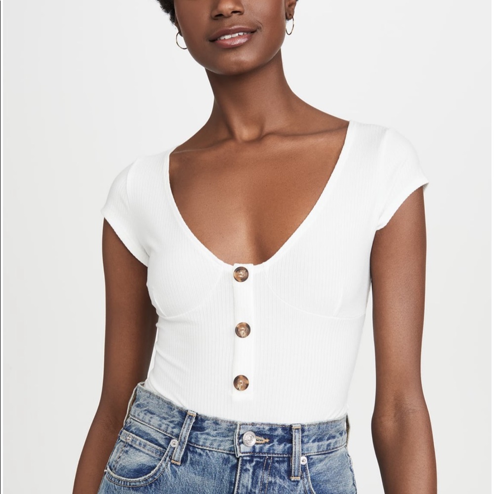 Reformation Marten Ivory Bodysuit
